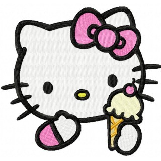 Hello Kitty like ice cream embroidery design - Embroidery Design