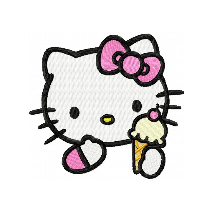 Hello Kitty like ice cream embroidery design - Embroidery Design