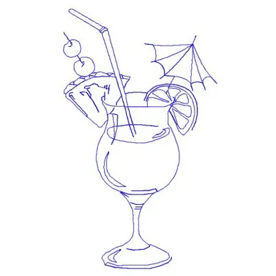 Cocktail 4 embroidery design - Embroidery Design