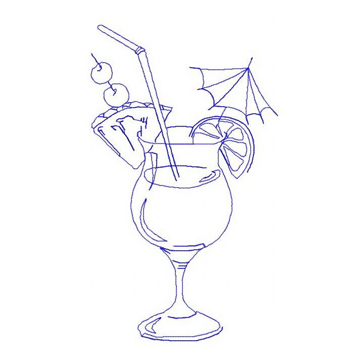 Cocktail 4 embroidery design - Embroidery Design