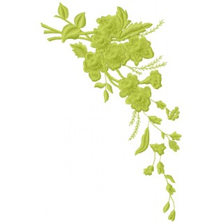 Green branch embroidery design - Embroidery Design