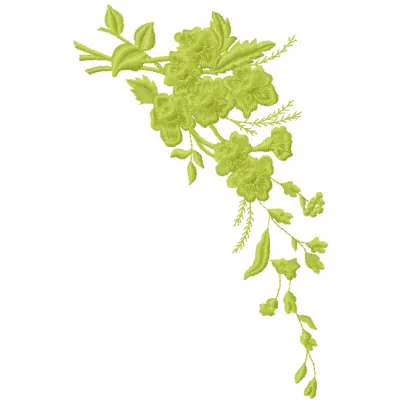 Green branch embroidery design - Embroidery Design