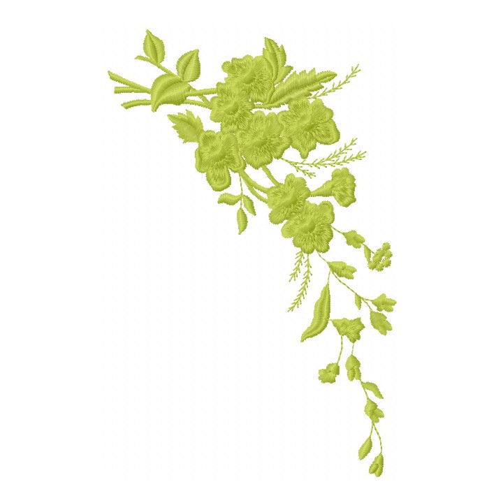 Green branch embroidery design - Embroidery Design
