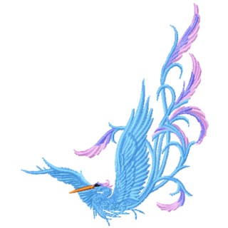 Blue Crane 2 embroidery design - Embroidery Design