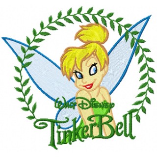 Tinkerbell in the Frame of the Leaves embroidery design - Embroidery Design