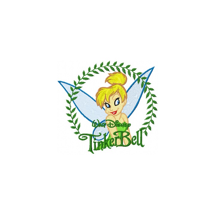 Tinkerbell in the Frame of the Leaves embroidery design - Embroidery Design
