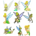 Tinkerbell embroidery pack design featuring fairy character stitching pattern for embroidery machines