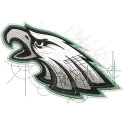 Philadelphia Eagles logo art sketch embroidery design featuring the iconic eagle emblem on a textured background.