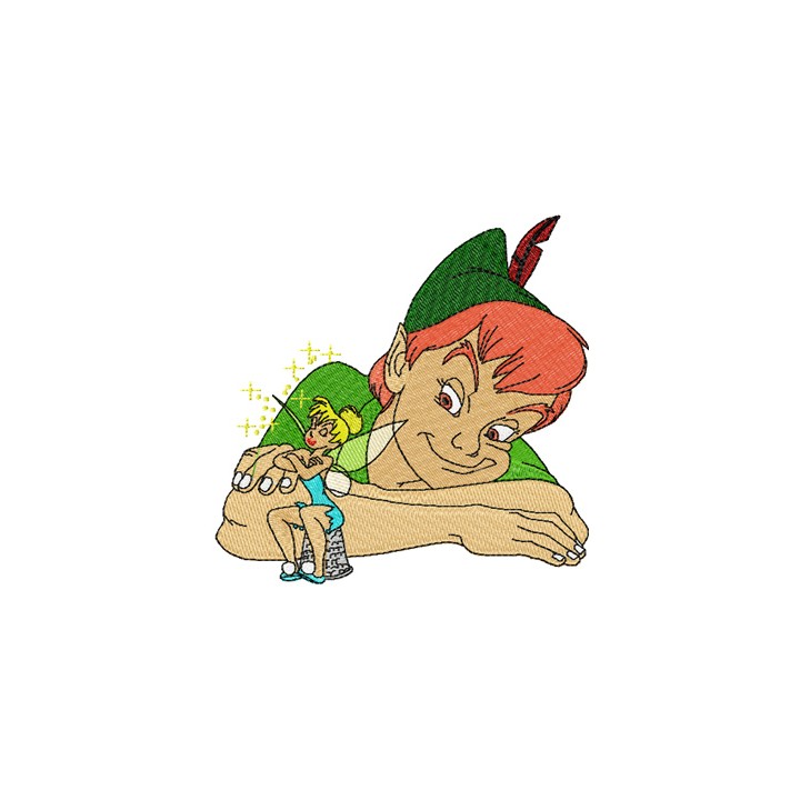 Peter Pan and Tinkerbell embroidery design - Embroidery Design