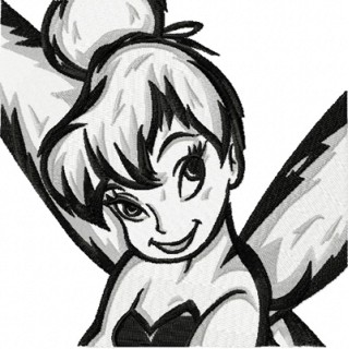 Tinkerbell Black and White embroidery design - Embroidery Design