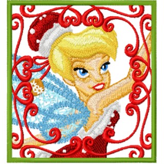 Tinkerbell Christmas embroidery design - Embroidery Design
