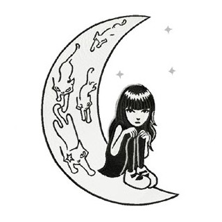 Emily the Strange on the Moon embroidery design - Embroidery Design