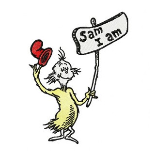Dr. Seuss Sam 1 embroidery design - Embroidery Design