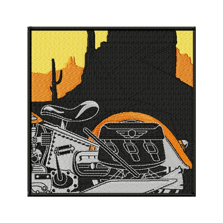 Retro Moto Racing Vintage Label Embroidery Design