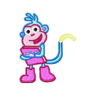 Monkey with Book embroidery design - Embroidery Design