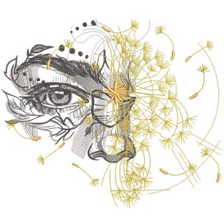 Looking through the dandelion embroidery design