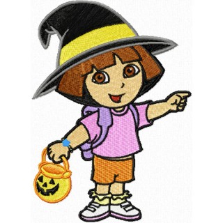 Dora the Explorer Halloween embroidery design - Embroidery Design