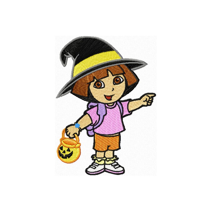 Dora the Explorer Halloween embroidery design - Embroidery Design