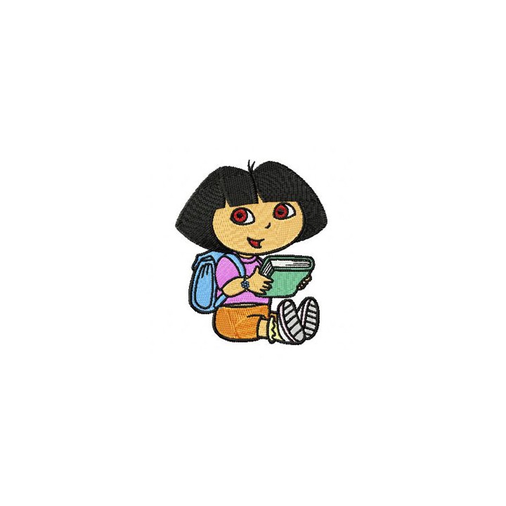 Dora the Explorer with Book embroidery design - Embroidery Design