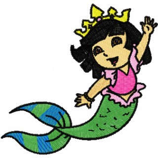 Dora the Explorer Mermaid embroidery design - Embroidery Design