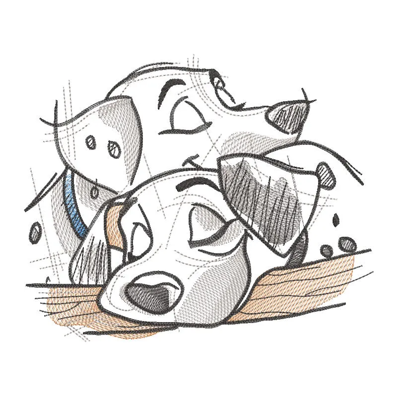 Pongo Perdita embroidery design featuring the iconic Dalmatians from 101 Dalmatians, showcasing their playful elegance.