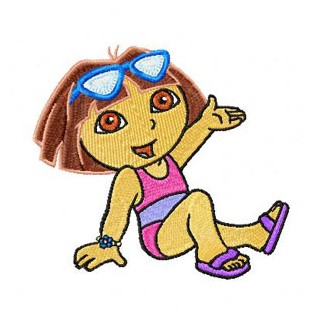 Dora the Explorer in the Beach embroidery design - Embroidery Design