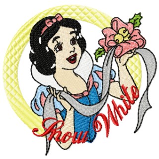 Snow White likes flower embroidery design - Embroidery Design