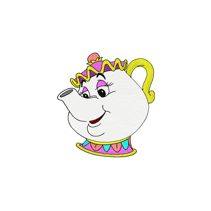 Mrs. Potts embroidery design - Embroidery Design