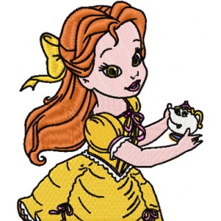 Little Princess Beauty and the Beast embroidery design - Embroidery Design