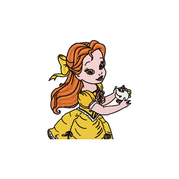 Little Princess Beauty and the Beast embroidery design - Embroidery Design