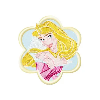 Aurora embroidery design featuring the Disney princess character with detailed stitching