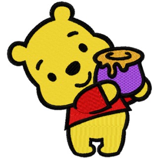 Winnie the Pooh with honey pot  embroidery design - Embroidery Design