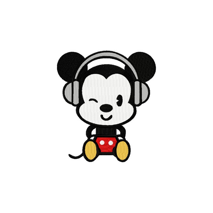 Mickey likes Music embroidery design - Embroidery Design