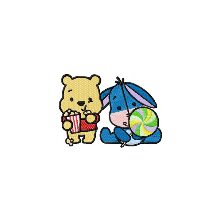 Eeyore and Pooh sweet cuties embroidery design - Embroidery Design