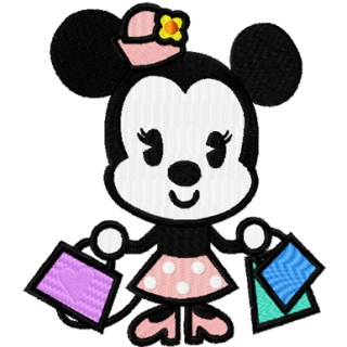 Minnie Shopping embroidery design - Embroidery Design
