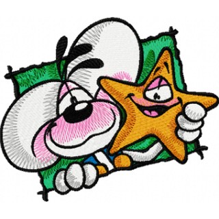 Diddl and sea star embroidery design - Embroidery Design