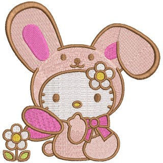 Hello Kitty Easter Bunny embroidery design - Embroidery Design
