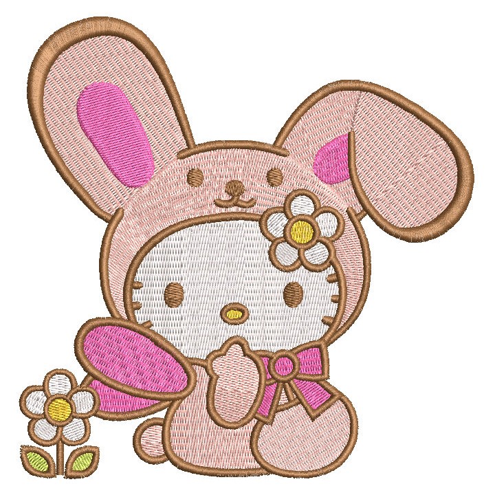 Hello Kitty Easter Bunny embroidery design - Embroidery Design