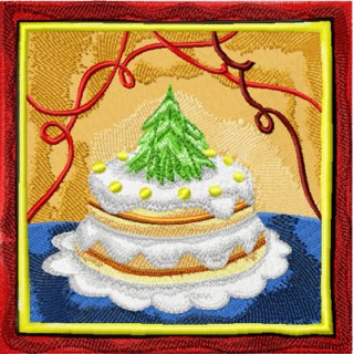 Christmas cake  embroidery design - Embroidery Design