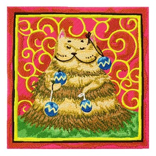 A cat thinking that he is a Christmas Tree embroidery design - Embroidery Design
