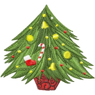 Small Christmas Tree embroidery design - Embroidery Design