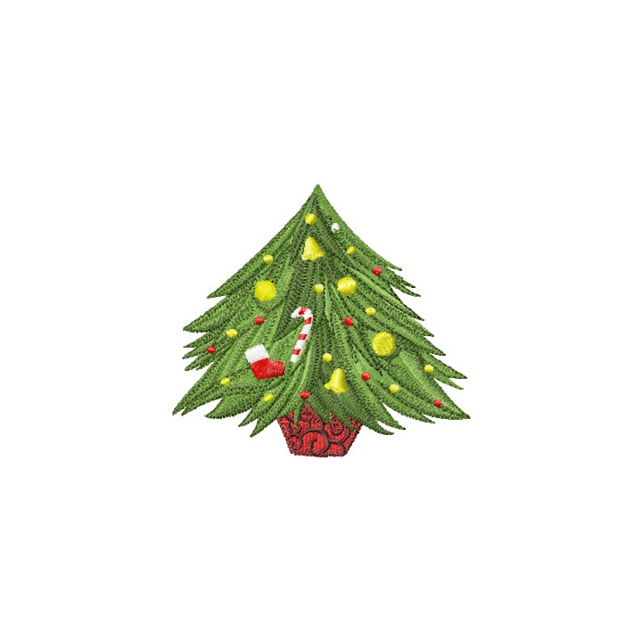Small Christmas Tree embroidery design - Embroidery Design