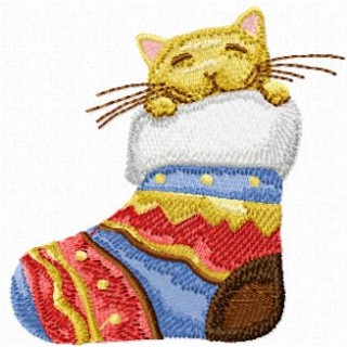 Christmas Cat - I'm hiding embroidery design - Embroidery Design