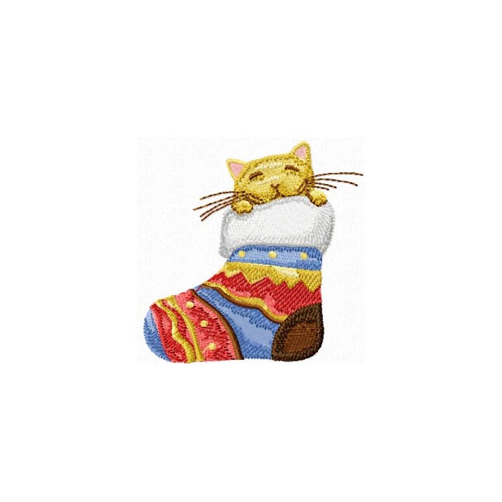 Christmas Cat - I'm hiding embroidery design - Embroidery Design