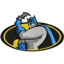Batman always on guard embroidery design preview showing detailed stitching pattern