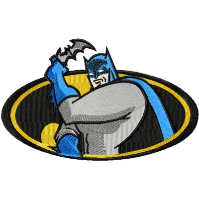 Batman always on guard embroidery design preview showing detailed stitching pattern