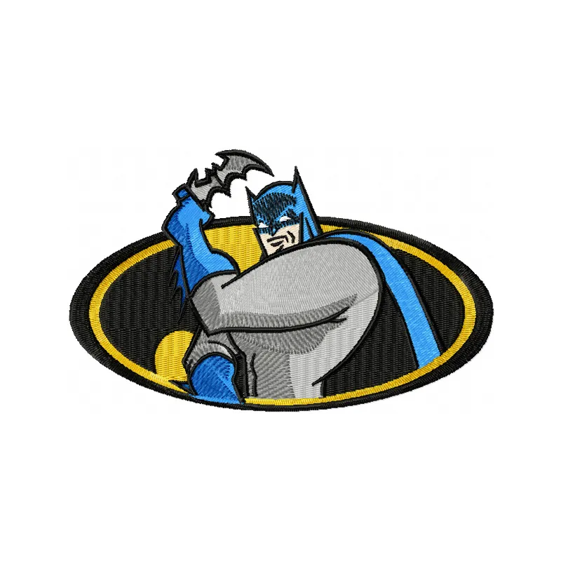 Batman always on guard embroidery design preview showing detailed stitching pattern