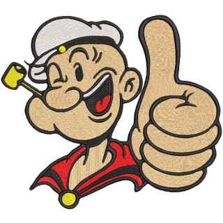 Popeye shows everything perfectly embroidery design - Embroidery Design