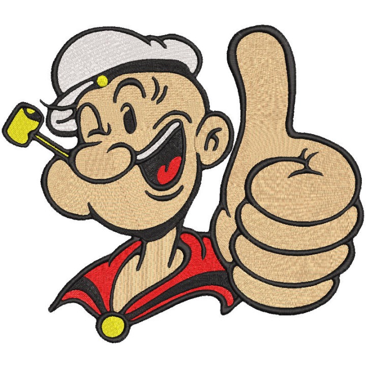 Popeye shows everything perfectly embroidery design - Embroidery Design