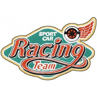Racing Team Sport car label embroidery design - Embroidery Design